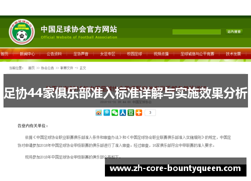 足协44家俱乐部准入标准详解与实施效果分析